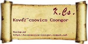 Kovácsovics Csongor névjegykártya