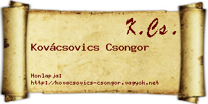 Kovácsovics Csongor névjegykártya