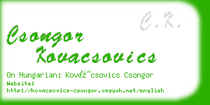 csongor kovacsovics business card